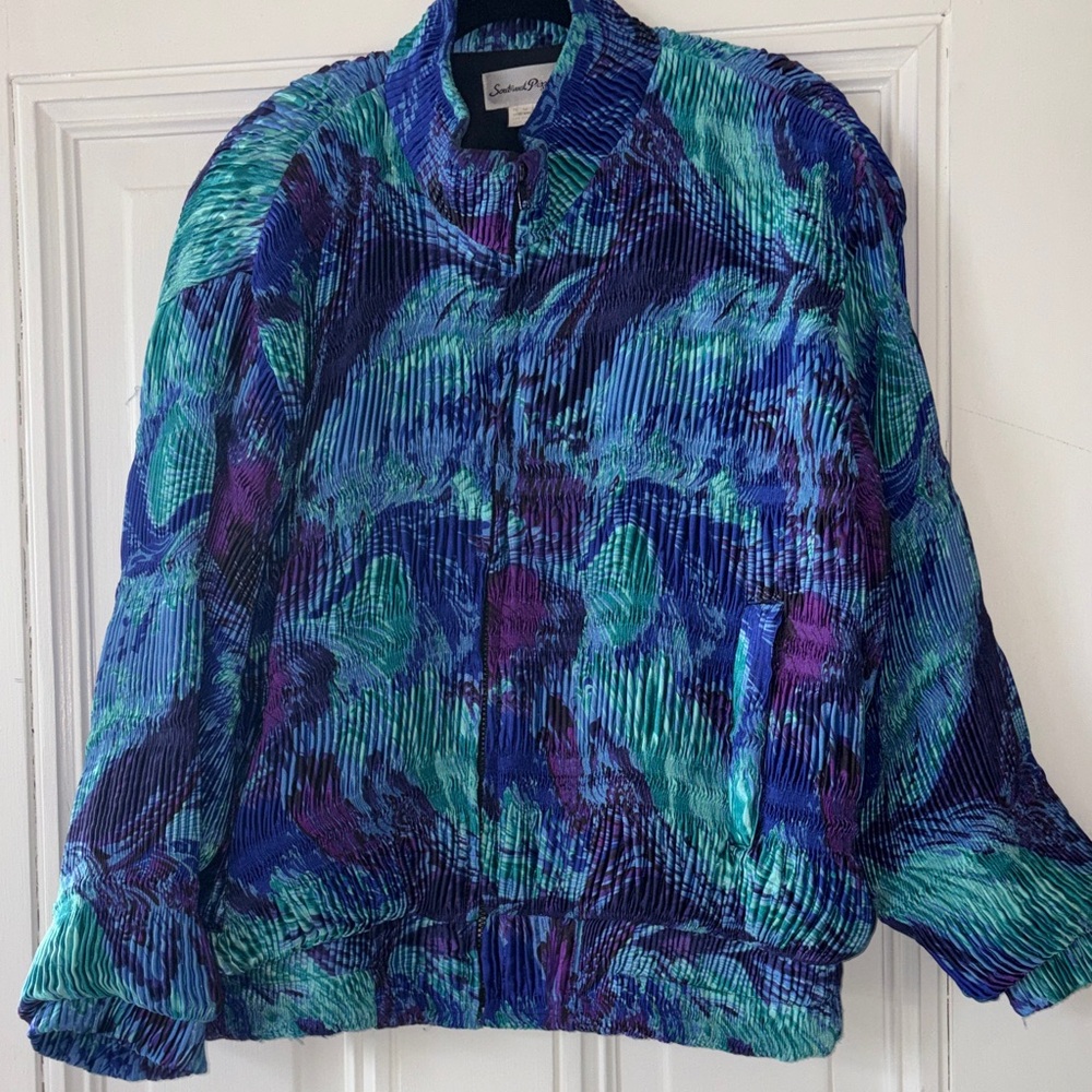 Vibrant Multicolor Pleated Jacket
